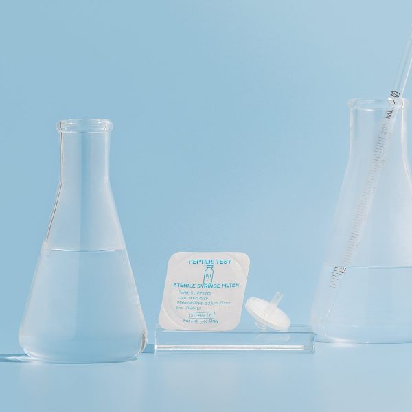 PeptideTest Syringe Filter .22μm PTFE 25mm – Sterile Individually Wrapped