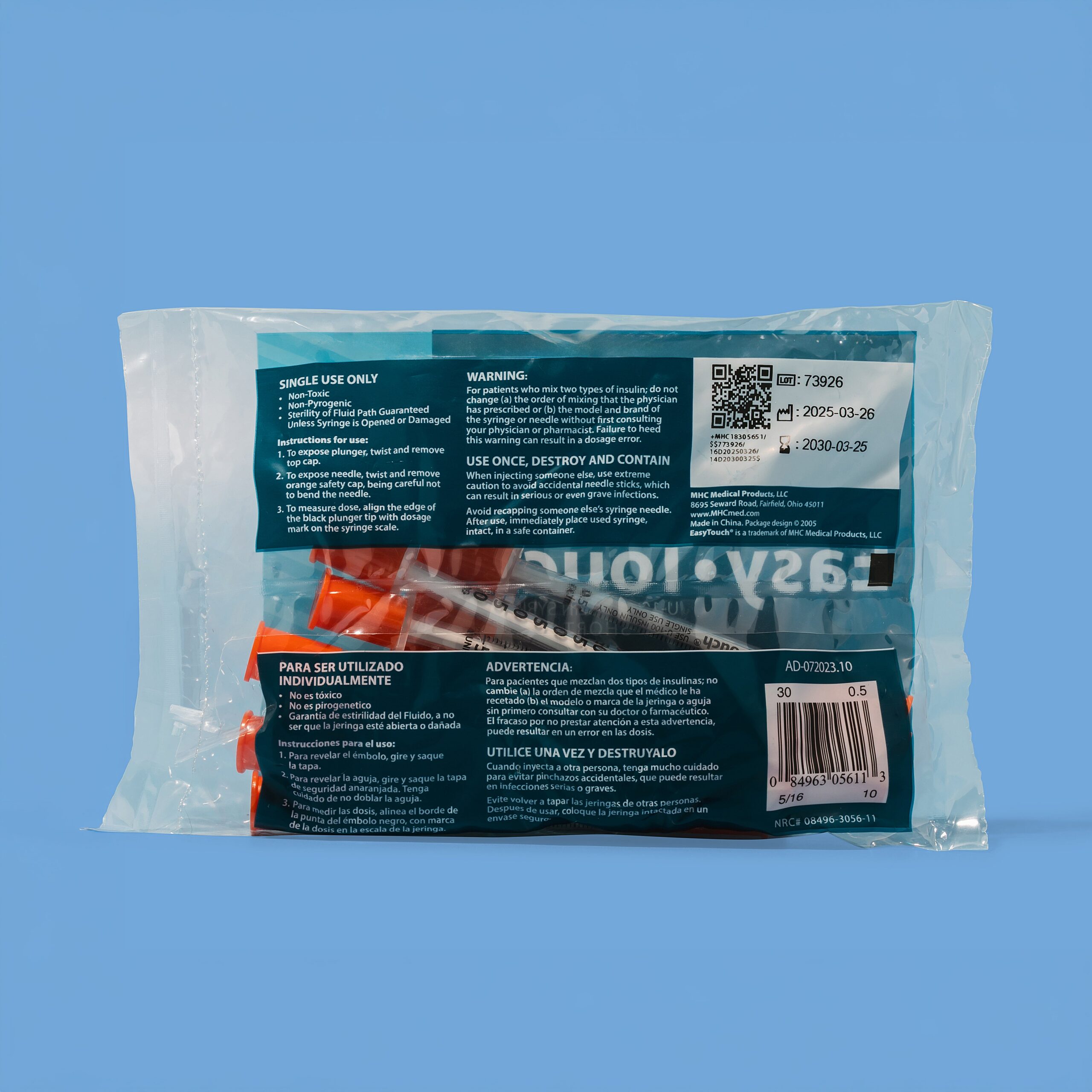 Easy Touch Syringes 30g 0.5ml 5/16″